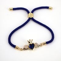 New Copper Colored Zircon Crown Heart Shape Adjustable Bracelet Mother's Day Gift sku image 4