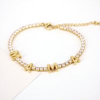 Fashion Letter Love Mama Copper Inlaid Zircon Bracelet sku image 2