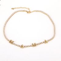 Fashion Mama Heart Necklace Bracelet Female Copper Zircon Jewelry Set sku image 4