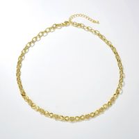Punk Hip-hop Golden 8-character Chain Copper Necklace Bracelet Set sku image 2