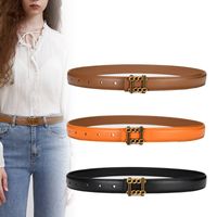 New Leather  Women's Retro Small Chain Square Buckle Decoration Jeans Belt main image 1