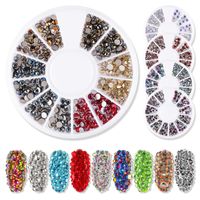 New Manicure Small Boxed Grid Color Mixed Drill Rhinestone Jewelry main image 3
