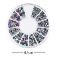 New Manicure Small Boxed Grid Color Mixed Drill Rhinestone Jewelry main image 6