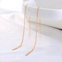 Simple Copper Jewelry Korean Simple Tassel Long Earrings main image 4