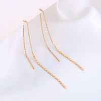 Simple Copper Jewelry Korean Simple Tassel Long Earrings main image 5