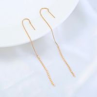 Simple Copper Jewelry Korean Simple Tassel Long Earrings main image 8