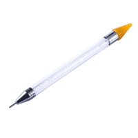 Simple Solid Color White Wax Stainless Steel Double-head Dual-use Manicure Pen main image 6