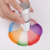 Fashion Rainbow Color Nail Art Cleaning Brush Metal Handle main image 3