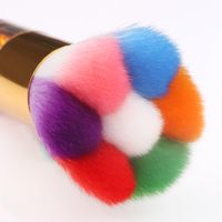 Fashion Rainbow Color Nail Art Cleaning Brush Metal Handle main image 6