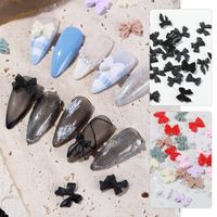 Pearl Bow Manicure Accessories Nude Powder Resin Three-dimensional Nail Accessories main image 2