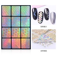 Nail Laser Hollow Decals Large Painted Printing Template Stickers main image 4