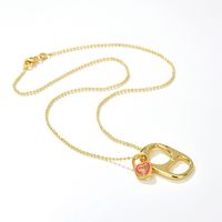 Einfache Kupferne Tropfölnähte Zugring Herz Vergoldete Halskette main image 3