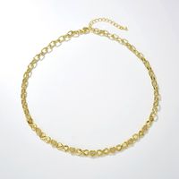 Punk Hip-hop Golden 8-character Chain Copper Necklace Bracelet Set main image 6