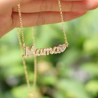 New Letter Mama Pendant Copper Inlaid Zircon Necklace Mother's Day Gift main image 2