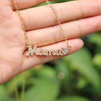 New Letter Mama Pendant Copper Inlaid Zircon Necklace Mother's Day Gift main image 3