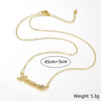 New Letter Mama Pendant Copper Inlaid Zircon Necklace Mother's Day Gift main image 6