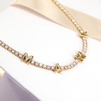 Fashion Mama Heart Necklace Bracelet Female Copper Zircon Jewelry Set main image 3