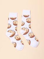Fashion One Pair Men's Cookie Print Socks sku image 1