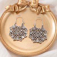 Bohemian New Fashion Floral Honeycomb Pattern Alloy Earrings main image 3