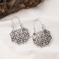 Bohemian New Fashion Floral Honeycomb Pattern Alloy Earrings main image 5