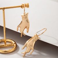 Exaggerated Alloy Women's Leg-shaped Irregular Alloy Earrings main image 5