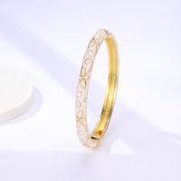 Creative Ethnic Style Enamel Electroplating 18k Gold White Alloy Bracelet main image 2