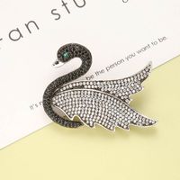 Fashion Delicate Diamond Swan Copper Brooch sku image 1