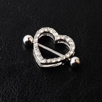 Sexy Heart Stainless Steel Inlay Rhinestones Nipple Ring main image 4