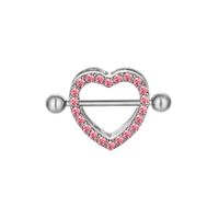 Sexy Heart Stainless Steel Inlay Rhinestones Nipple Ring main image 2