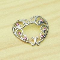 Pierced Perforation Heart-shaped Diamond Alloy Nipple Ring Jewelry main image 4