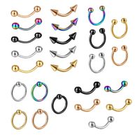 Stainless Steel Gold Electroplating Unisex Nose Pin C Rod Breast Ring Nose Ring main image 1