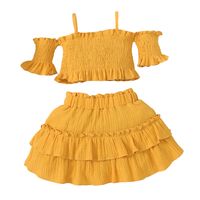 2022 Fashion Summer Sling Suit Skirt Suspender Short Top + Short Skirt sku image 6