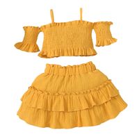 2022 Fashion Summer Sling Suit Skirt Suspender Short Top + Short Skirt sku image 8