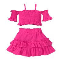 2022 Moda Verano Sling Traje Falda Tirantes Top Corto + Falda Corta sku image 13