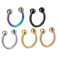 Stainless Steel Gold Electroplating Unisex Nose Pin C Rod Breast Ring Nose Ring main image 5