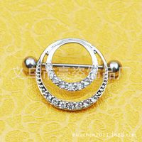 Wholesale Diamond U-shaped Rod Breast Ring Body Puncture Jewelry Wholesale main image 3