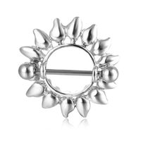 Fashion Stainless Steel Piercing Jewelry Sun Flower Round Alloy Nail main image 3
