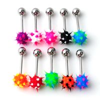 Fashion Ball Stainless Steel Body Piercing Jewelry Silicone Tongue Ring main image 3