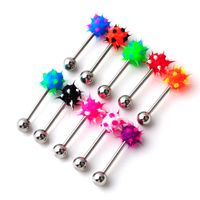Fashion Ball Stainless Steel Body Piercing Jewelry Silicone Tongue Ring main image 5