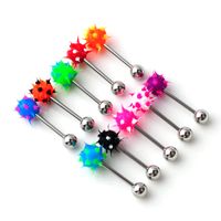 Fashion Ball Stainless Steel Body Piercing Jewelry Silicone Tongue Ring main image 6