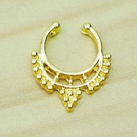 أزياء السيدات الذهبي وهمية ثقب سبائك خاتم الأنف والمجوهرات main image 3