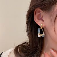 Retro Drop Oil Conrast Color Trapezoidal Geometric Alloy Earrings Wholesale main image 5