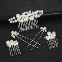 Retro Baroque Pearl Hair Fork Bridal Hairpin Hair Accessories Set main image 3