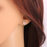 Simple Fashion Diamond Drop Oil Lightning Shape Copper Stud Earrings main image 5