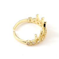 Copper Inlaid Zircon Crown Ring Engagement Tail Ring Wholesale main image 4