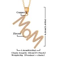 Mother's Day Gift Simple Mom Mother Pendant Copper Zircon Necklace main image 3