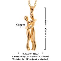 New Simple Copper Plated Real Gold Love Hug Cute Necklace main image 3