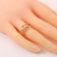 New Women's Hand Jewelry Geometric Leaf Open Copper Tail Ring Female main image 5