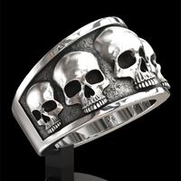 Punk Skull Ring Men's Exaggerated Retro Alloy Jewelry main image 4