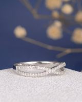 Fashion Geometric Alloy Inlaid Sapphire Cross Couple Rings main image 6